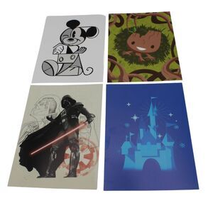 Special Edition Disney Postcards Mickey Baby Groot Darth Vader Castle Set of 4